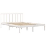 vidaXL Cadre de lit sans matelas blanc bois de pin massif 140x200 cm