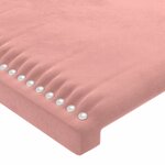 vidaXL Tête de lit à LED Rose 93x16x118/128 cm Velours