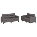 vidaXL Ensemble de canapés 2 Pièces avec coussins Gris Similicuir