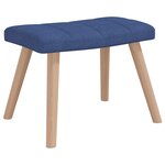 vidaXL Chaise à bascule avec tabouret Bleu Tissu