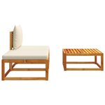 vidaXL Salon de jardin avec coussins 3 Pièces bois massif d'acacia