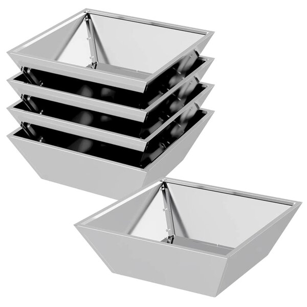 vidaXL Set de 5 Jardinières Bol de Jardin 50x50x15 cm en Acier Galvanisé