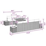 vidaXL Ensemble de canapé de jardin avec coussin 8 Pièces Noir Poly rotin