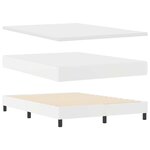 vidaXL Lit à ressorts avec bandes LED Blanc 160 x 200 cm Simili cuir