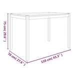 vidaXL Table à manger 110x70x75 cm bois d'acacia solide