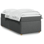 vidaXL Sommier à lattes de lit avec matelas Gris foncé 90x200 cm Tissu