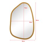 Miroir mural asymétrique 80 x 58 cm or 03_0007903