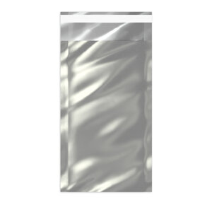 Lot de 100 sachet alu métallisé brillant argenté 229 x 114 mm