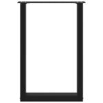 vidaXL Pieds de table à manger en U 2 pièces Noir 50 x (72-73) cm Acier
