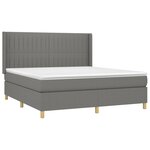 vidaXL Sommier à lattes de lit avec matelas Gris foncé 160x200cm Tissu