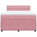 vidaXL Sommier à lattes de lit avec matelas Rose 160x200 cm Velours