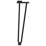 vidaXL Pieds en épingle à cheveux pour table basse 4 pièces Noir 42 cm Acier massif