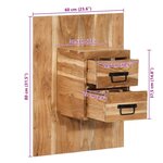 vidaXL Table de chevet 60x32x80 cm bois d'acacia solide