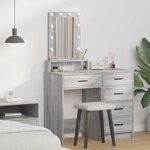 vidaXL Table de Toilette Gris 50 x 41 x 140 cm Bois d'ingénierie