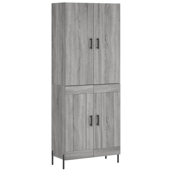 vidaXL Buffet haut Sonoma gris 69 5x34x180 cm Bois d'ingénierie