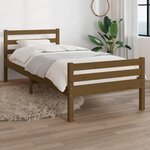 vidaXL Cadre de lit Marron miel Bois massif 75x190 cm Petit simple