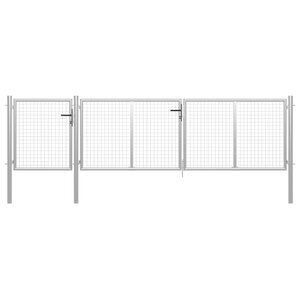 vidaXL Portail de jardin Acier 400 x 100 cm Argenté