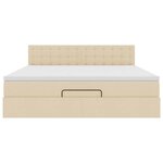 VidaXL Cadre de lit ottoman avec matelas crème 180x200 cm tissu