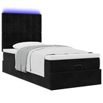 vidaXL Cadre de lit ottoman avec matelas noir 90x190 cm velours