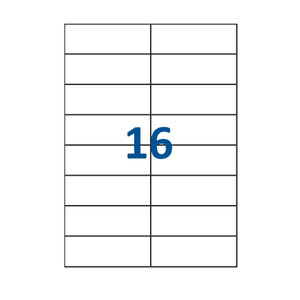 Lot de 1000 Planches étiquettes autocollantes sur feuille A4 : 105 x 37 mm (16 étiquettes par feuille)