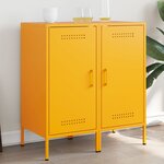 vidaXL Buffets 2 Pièces jaune moutarde 36x39x79 cm acier