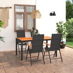 vidaXL Ensemble à manger de jardin 5 Pièces noir et marron