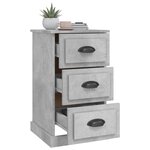 vidaXL Table de chevet gris béton 39x39x67 cm bois d'ingénierie