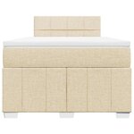 vidaXL Sommier à lattes de lit avec matelas Crème 120x200 cm Tissu