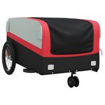 vidaXL Remorque de vélo noir et rouge 45 kg fer