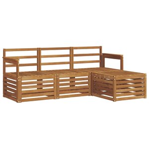 vidaXL Ensemble de canapés d'extérieur 4 pc Naturel