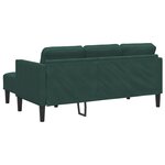 Canapé de jardin vidaXL avec banc et coussins en velours vert foncé
