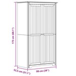 vidaXL Garde-robe BODO blanc 99x53 5x173 cm bois massif de pin