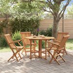 vidaXL Ensemble à dîner d'extérieur pliable 5 Pièces Bois solide de teck