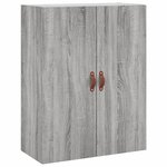 vidaXL Buffet haut Sonoma gris 69 5x34x180 cm Bois d'ingénierie