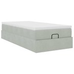 vidaXL Cadre de lit ottoman et matelas gris clair 90x200 cm velours