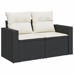 vidaXL Salon de jardin 10 Pièces avec coussins noir résine tressée