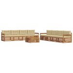 vidaXL Ensemble de canapés d'extérieur 9 Pièces Naturel et Beige