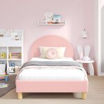 vidaXL Cadre de lit pour enfants avec tête de lit Rose 90 x 190 cm