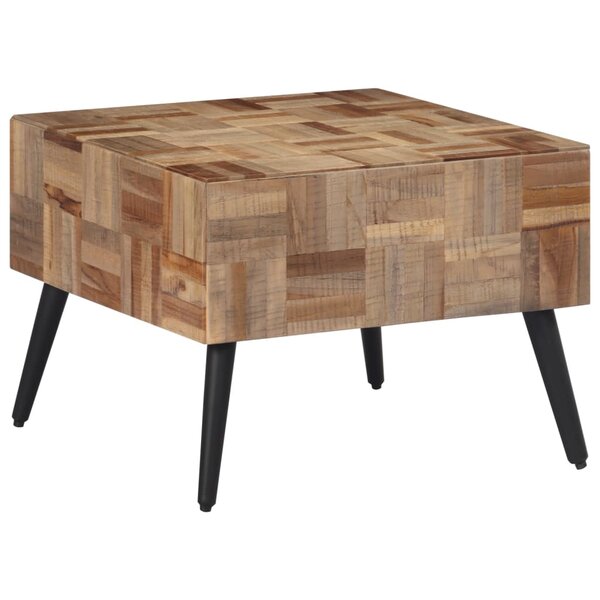 vidaXL Table basse gris 55x55x40 cm teck de récupération massif
