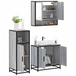 vidaXL Ensemble de meubles de salle de bain 3 Pièces Sonoma gris