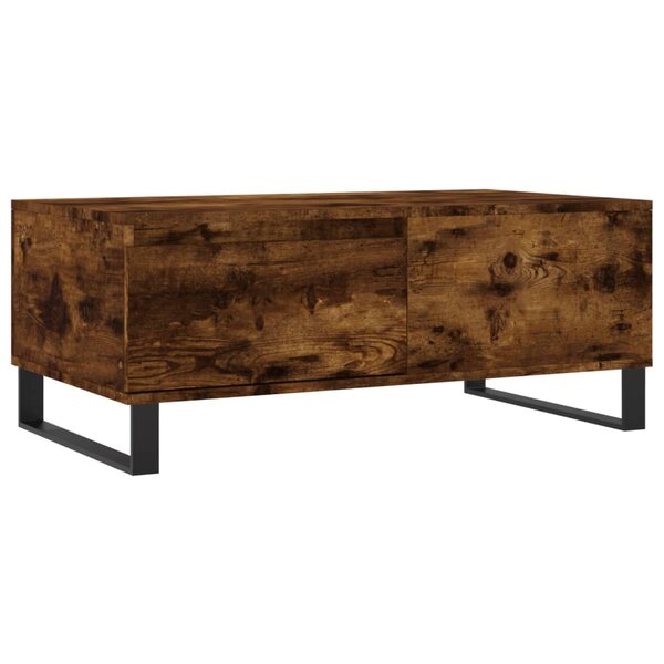 vidaXL Table basse Chêne fumé 90x50x36 5 cm Bois d'ingénierie