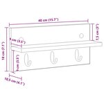 vidaXL Porte-manteau mural avec étagère Bois ancien 40 x 10.5 x 18 cm