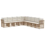 vidaXL Ensemble de canapés d'extérieur Naturel Polyester