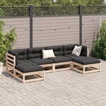 vidaXL Salon de jardin 6 Pièces avec coussins bois de pin massif