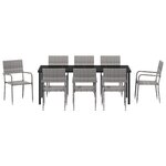 vidaXL Ensemble de Jardin 9 pièces Gris Rattan Poly