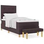 vidaXL Lit à ressorts avec matelas Marron foncé 80 x 200 cm tissu