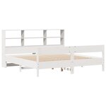 vidaXL Lit bibliothèque sans matelas blanc 180x200 cm bois pin massif