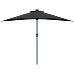 vidaXL Parasol de jardin Noir 294 x 150 x 224 cm Polyester et Acier