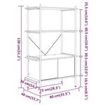 vidaXL Étagère à 4 niveaux armoire 80x40x130cm Acier bois d'ingénierie