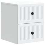 vidaXL Cabinet de chevet mural avec tiroir Blanc 33 x 34 5 x 40 cm
